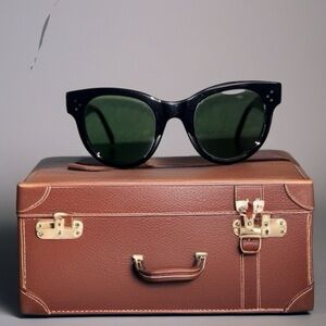 Celine Havana Black Sunglasses Classic Cat-Eye/Glossy Acetate Excellent Conditio